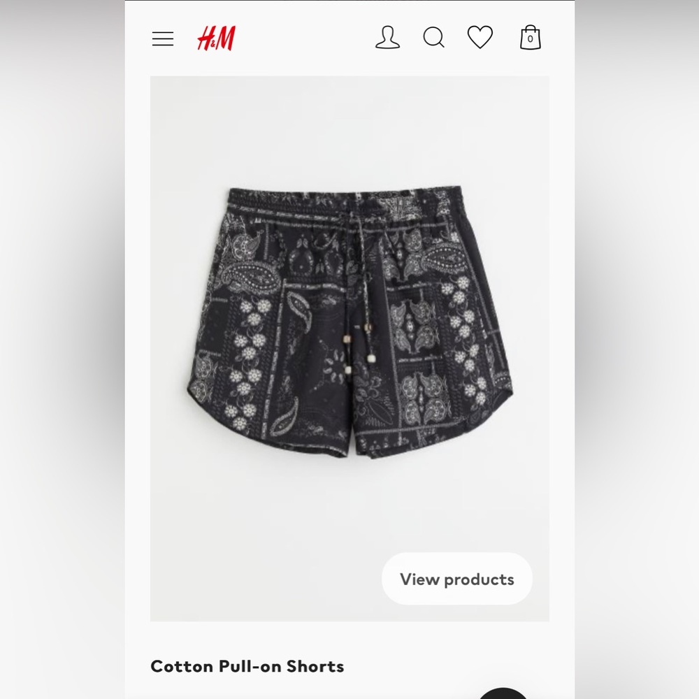 ISO cotton paisley shorts